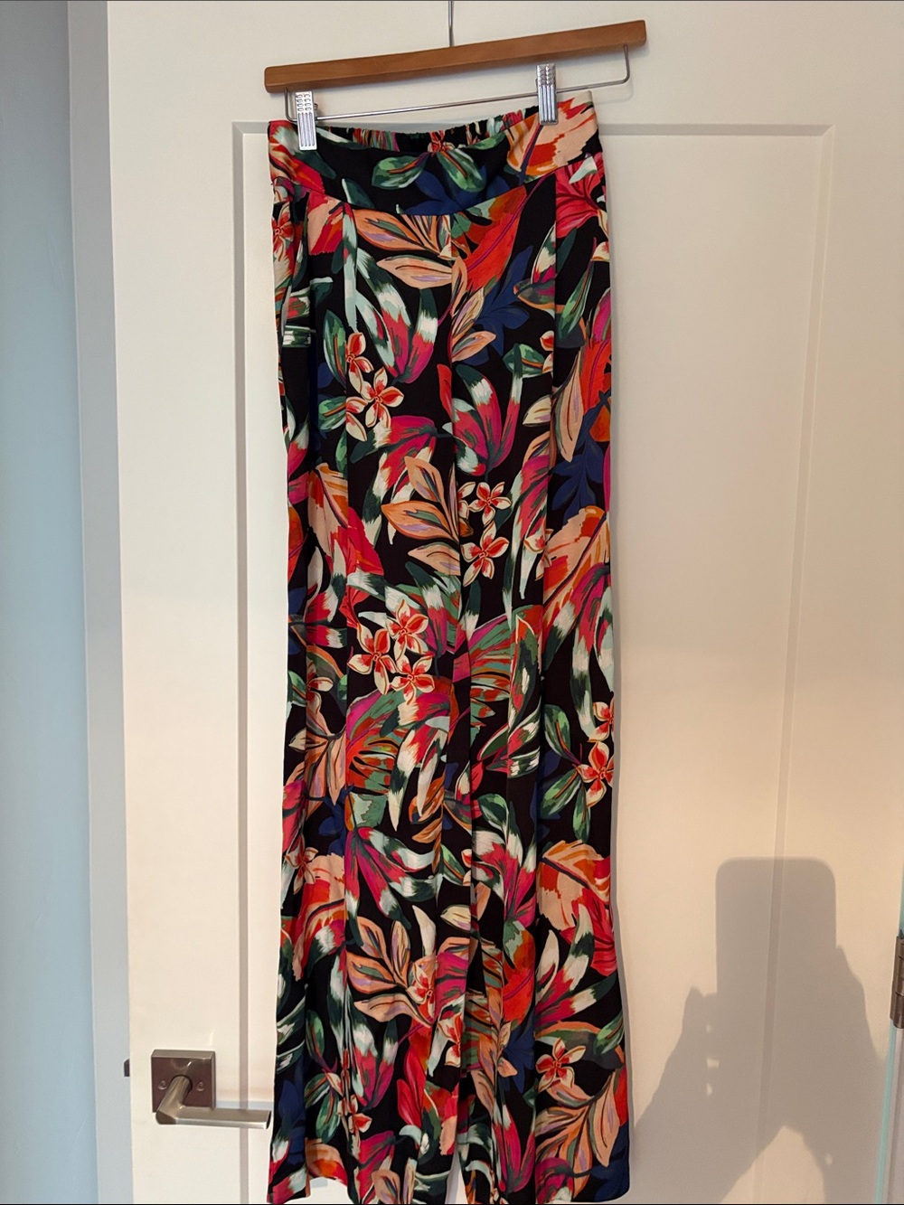 DREW XS Wide Leg Pants with Vibrant Tropical Floral Print NWT
